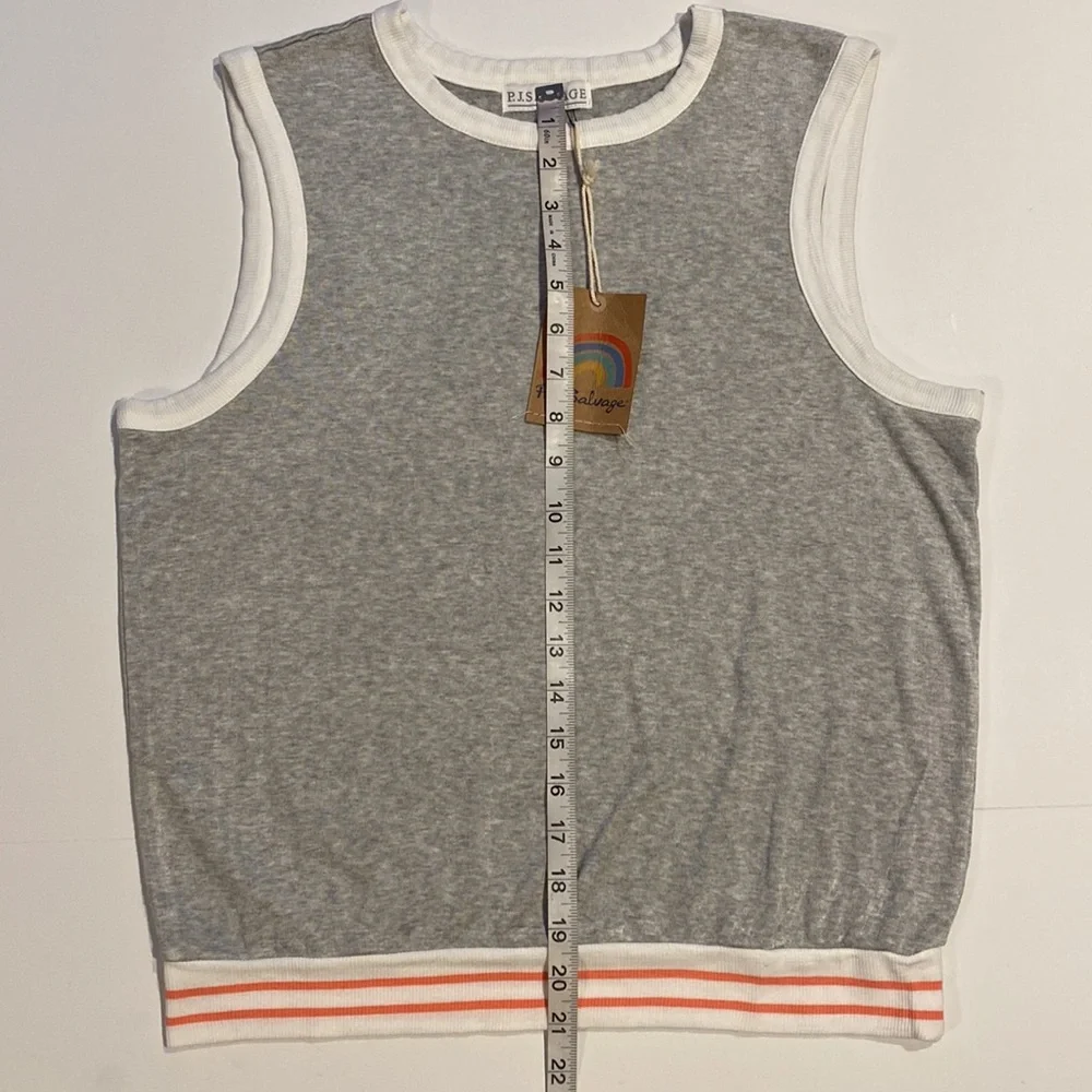 PJ Salvage Medium Heather Gray Tank Top Crew Neck PJ Top New D31e - Picture 14 of 14